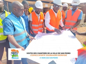 Visite des chantiers de la ville de SAN-PEDRO - Espace Sportif SOUMAHORO MORIFERE - 31 Mars 2023