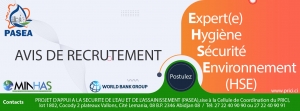 RECRUTEMENT D’UN (E) EXPERT (E) EN HYGIENE SECURITE ENVIRONNEMENT (HSE) (PASEA)