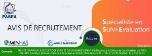 RECRUTEMENT D’UN SPECIALISTE EN SUIVI-EVALUATION (PASEA)